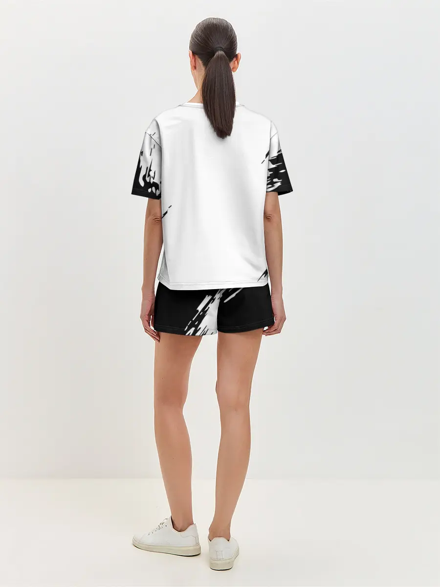 Женская пижама с шортами / черный клеывер аниме