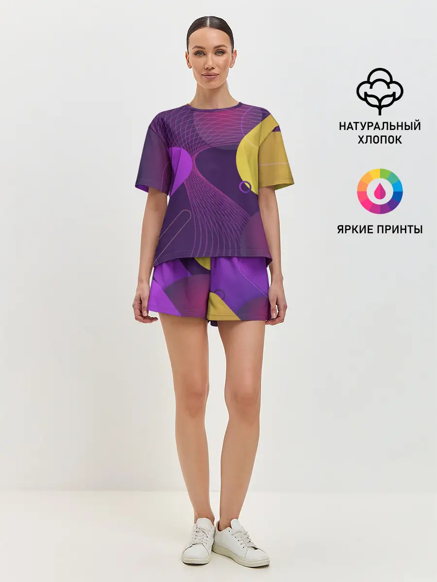 Женская пижама с шортами / ГЕОМЕТРИЧЕСКИЕ ЛИНИИ