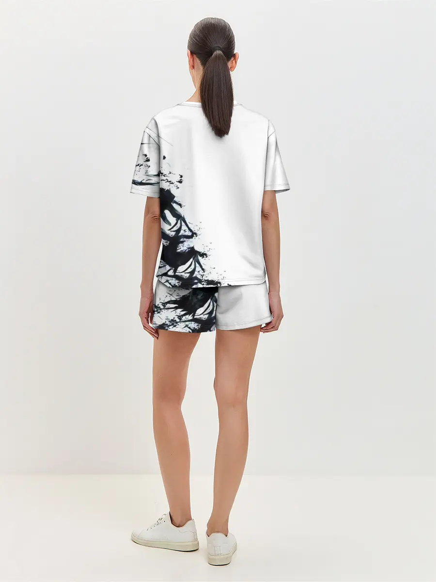 Женская пижама с шортами / Kaneki Ken белая акварель