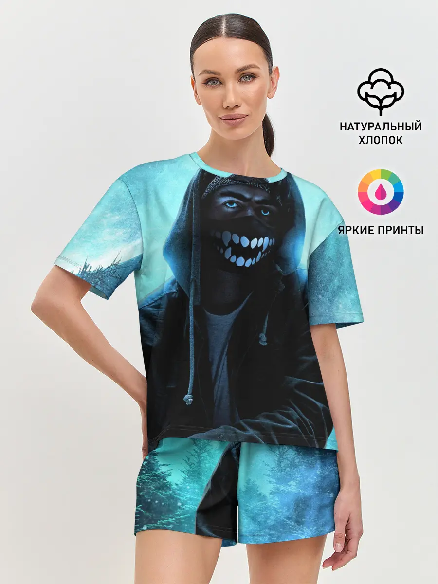 Женская пижама с шортами / Парень в маске