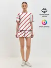 Женская пижама с шортами / Полосы красные на белом