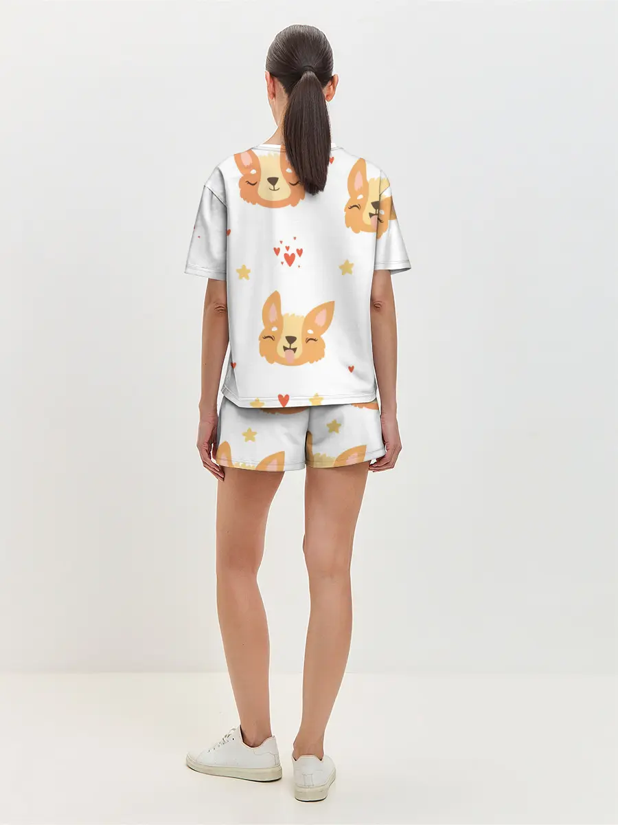 Женская пижама с шортами / Милый Корги