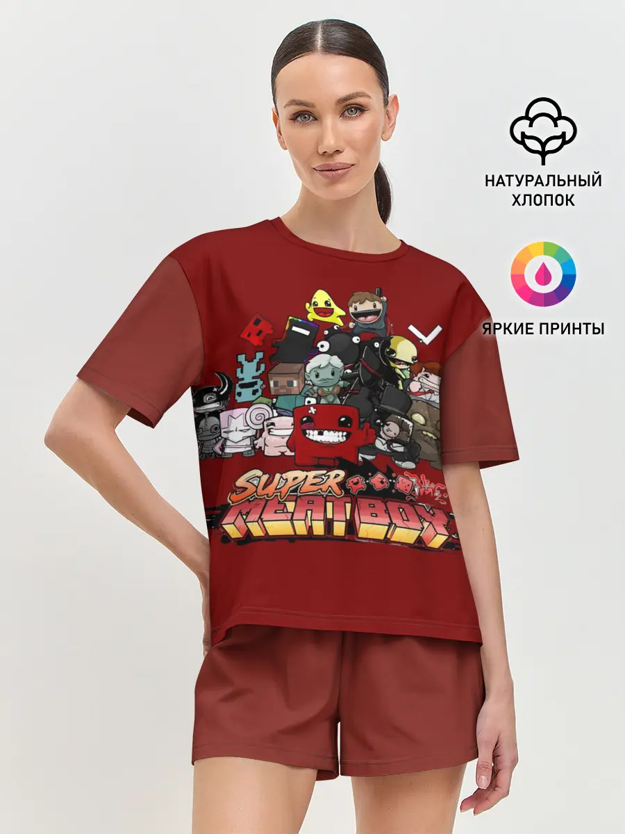 Женская пижама с шортами / Super meat boy