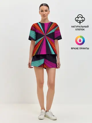 Женская пижама с шортами / Полосы