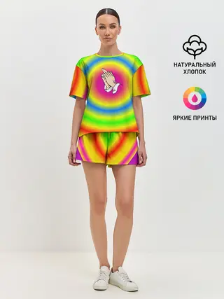 Женская пижама с шортами / bright print