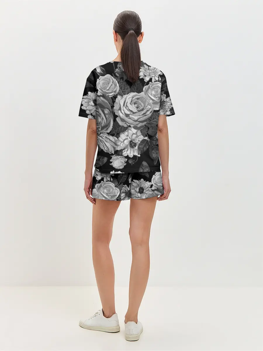 Женская пижама с шортами / Розы
