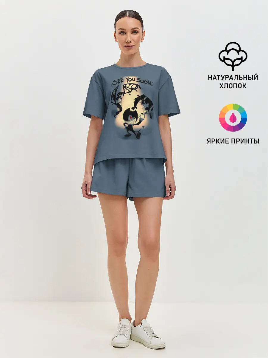 Женская пижама с шортами / Бенди и Чернильная машина