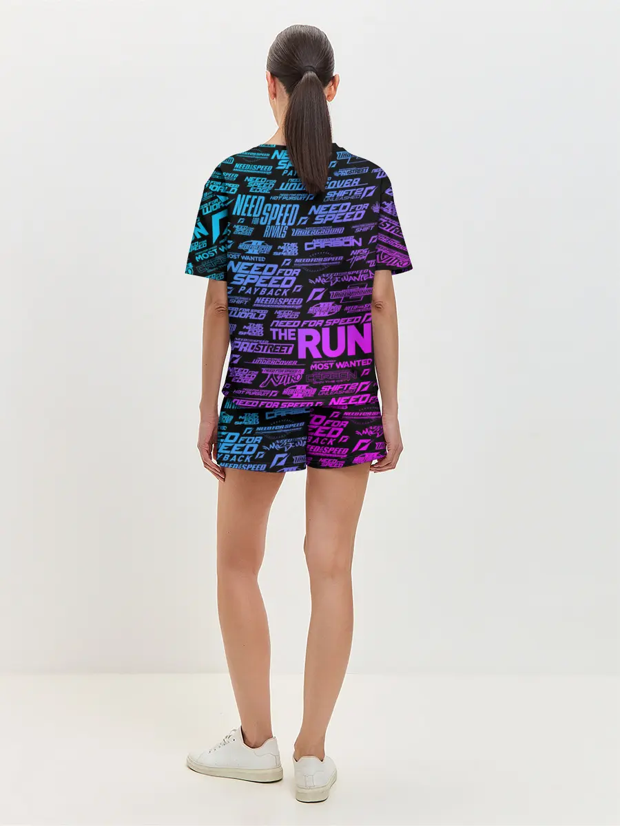 Женская пижама с шортами / NFS ALL LOGOS NEON