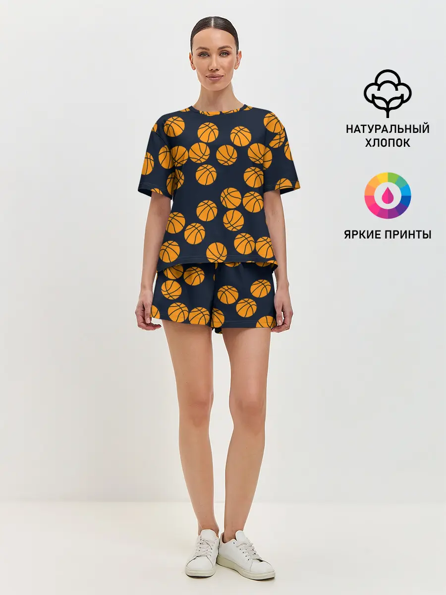 Женская пижама с шортами / Баскетбольные мячи
