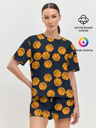Женская пижама с шортами / Баскетбольные мячи