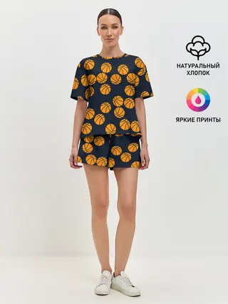 Женская пижама с шортами / Баскетбольные мячи
