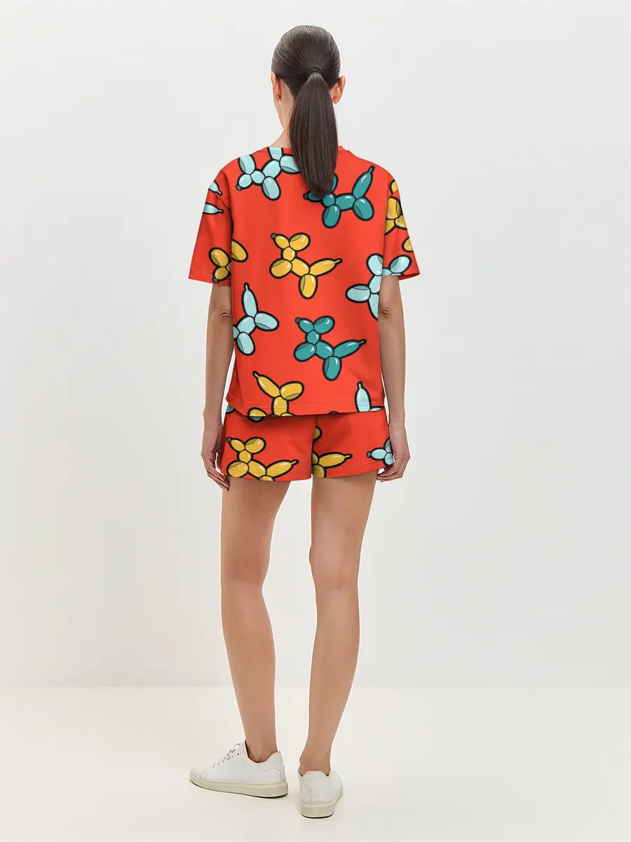 Женская пижама с шортами / Собачки шарики