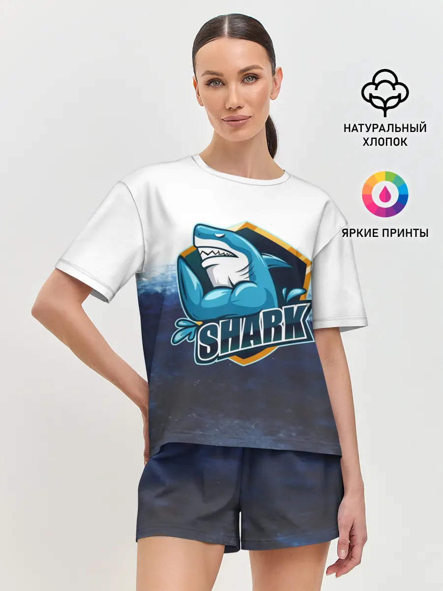Женская пижама с шортами / Акула