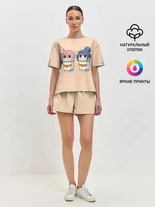 Женская пижама с шортами / Подружки в карри