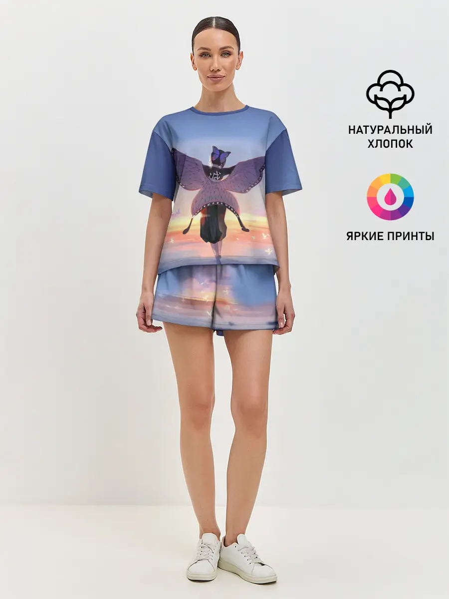 Женская пижама с шортами / КЛИНОК РАССЕКАЮЩИЙ ДЕМОНОВ