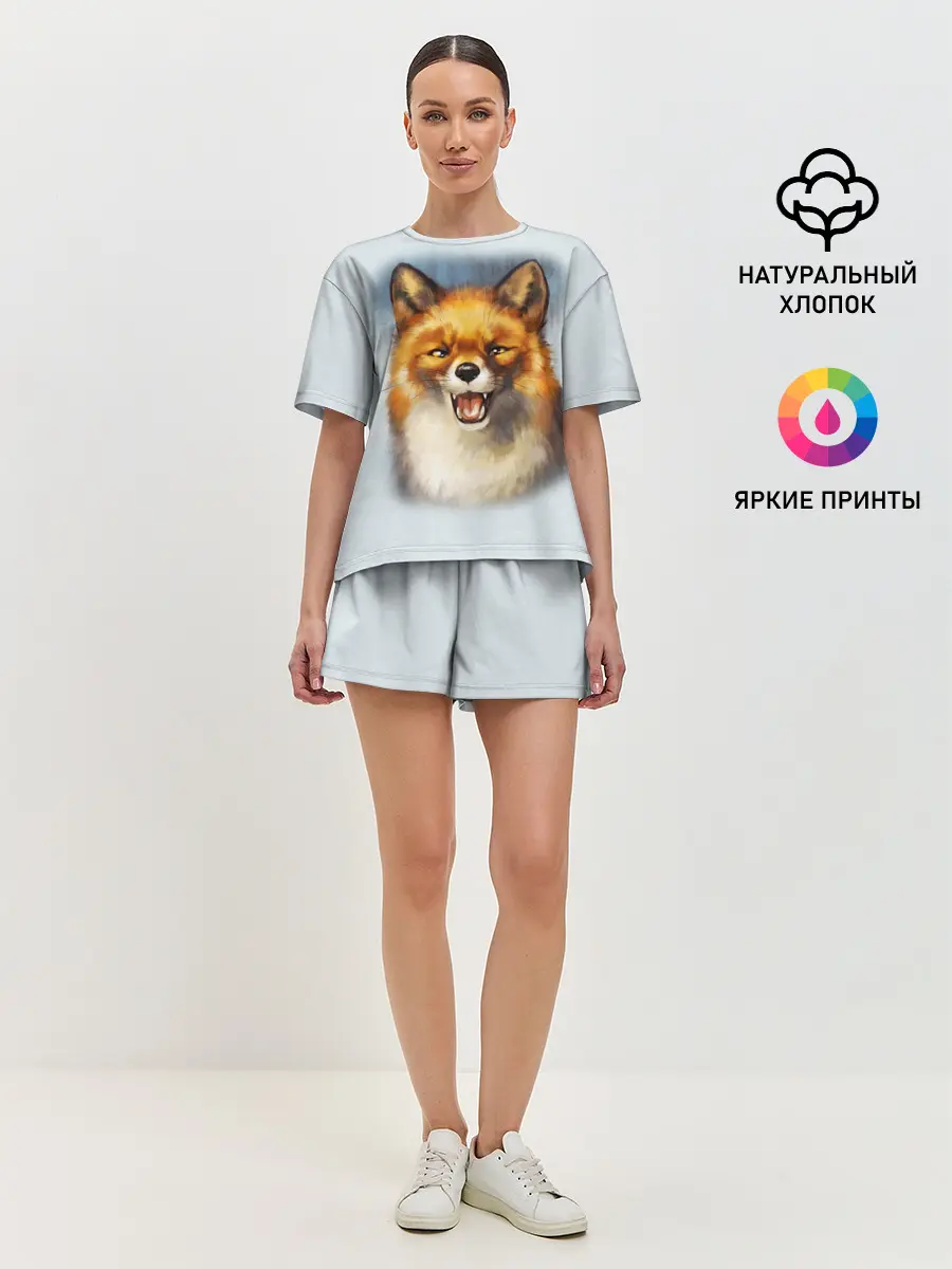 Женская пижама с шортами / Рыжая лиса