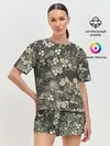 Женская пижама с шортами / Камуфляж с клевером
