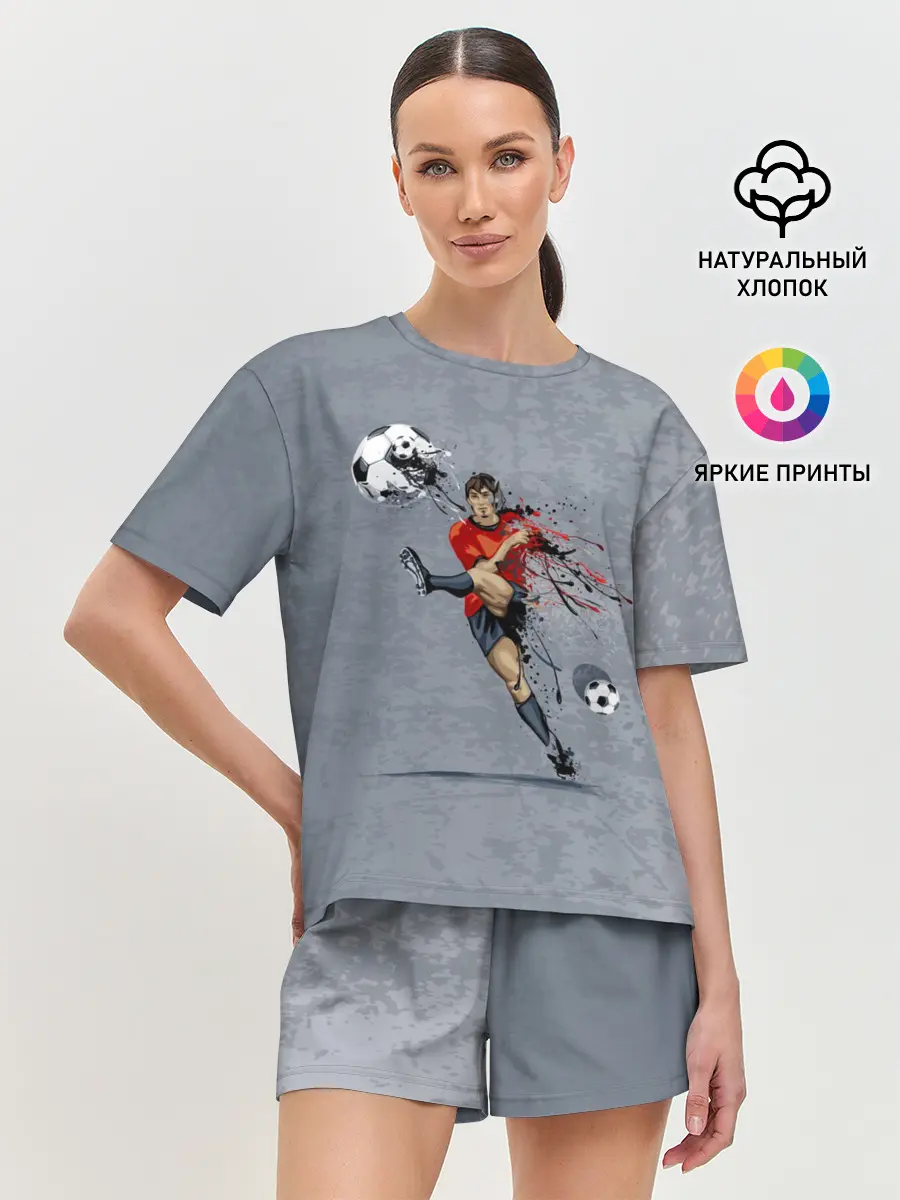 Женская пижама с шортами / Футбол