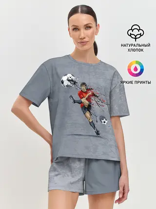 Женская пижама с шортами / Футбол