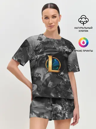 Женская пижама с шортами / League of Legends Black&White