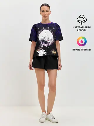 Женская пижама с шортами / Kaneki Ken фиолетовый верх