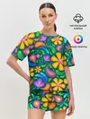 Женская пижама с шортами / ЯРКИЕ ЦВЕТЫ