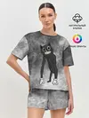 Женская пижама с шортами / Cartoon cat