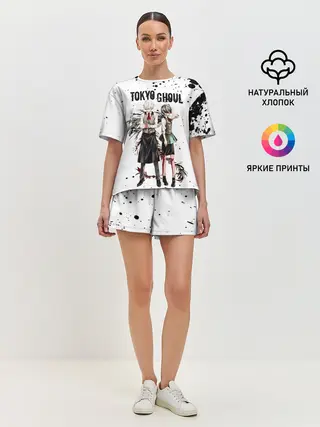 Женская пижама с шортами / Канеки Кен и Тоука Киришима