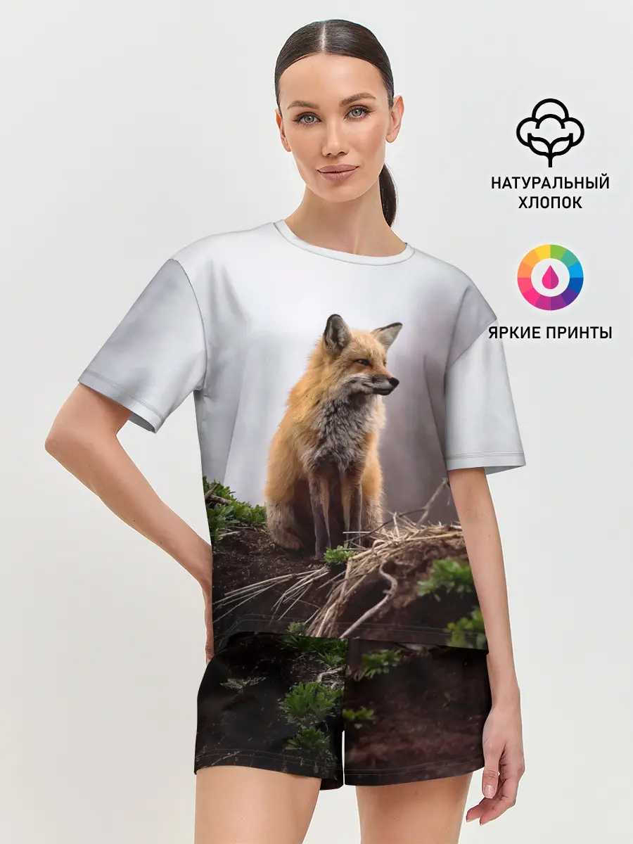 Женская пижама с шортами / Лиса