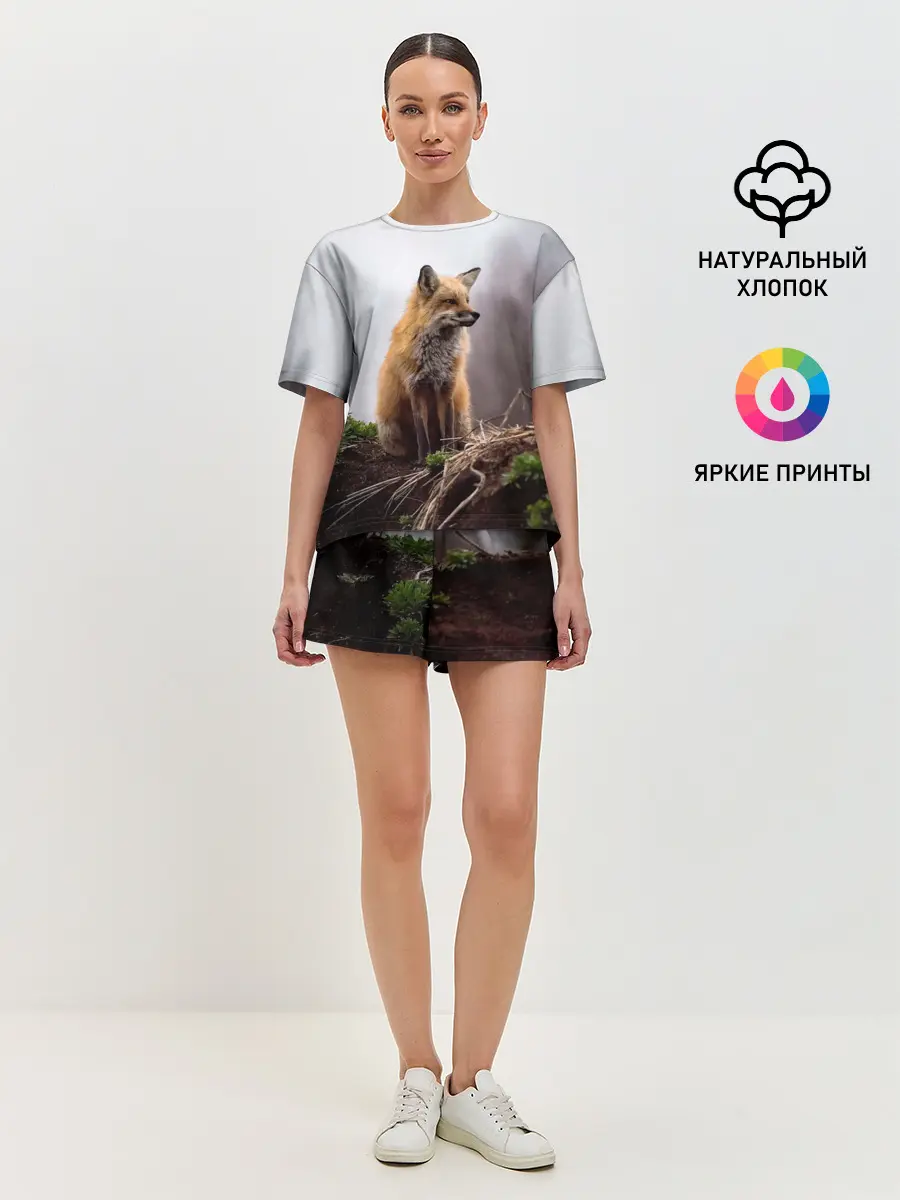 Женская пижама с шортами / Лиса