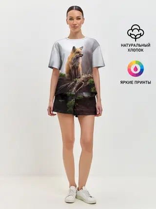 Женская пижама с шортами / Лиса