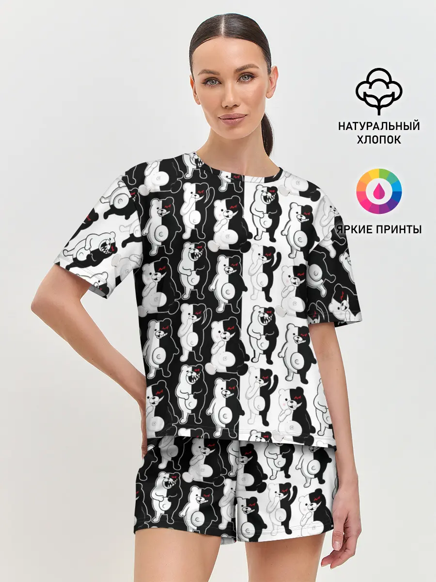 Женская пижама с шортами / MONOKUMA / МОНОКУМА ПАТТЕРН