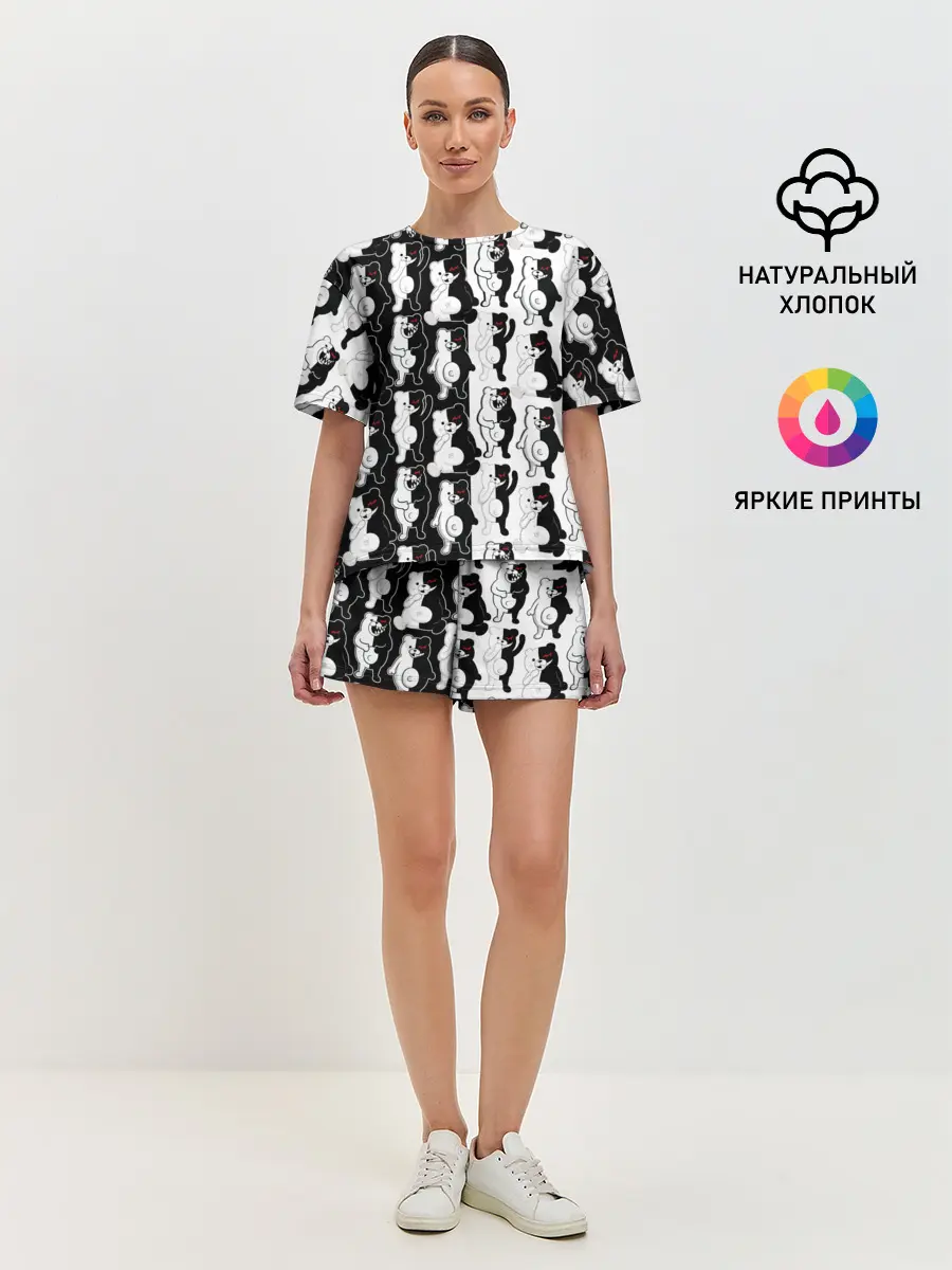 Женская пижама с шортами / MONOKUMA / МОНОКУМА ПАТТЕРН
