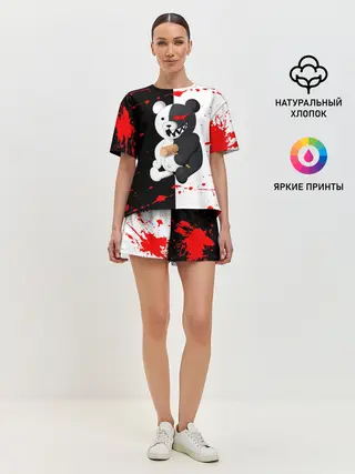 Женская пижама с шортами / monokuma с молотком