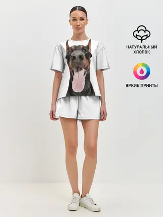 Женская пижама с шортами / Доберман / Doberman