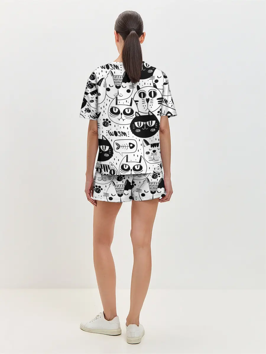 Женская пижама с шортами / Кошки