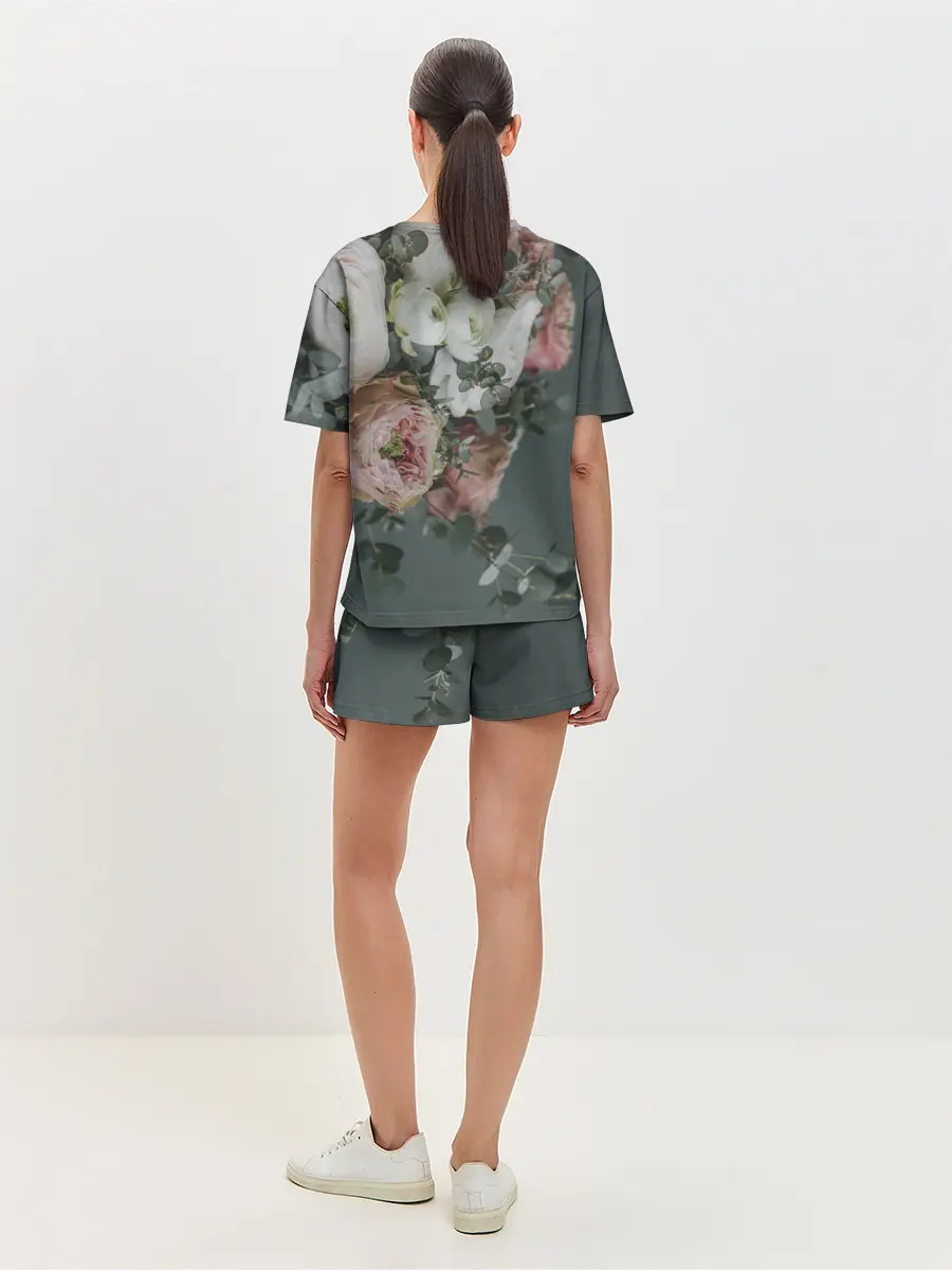 Женская пижама с шортами / Розы