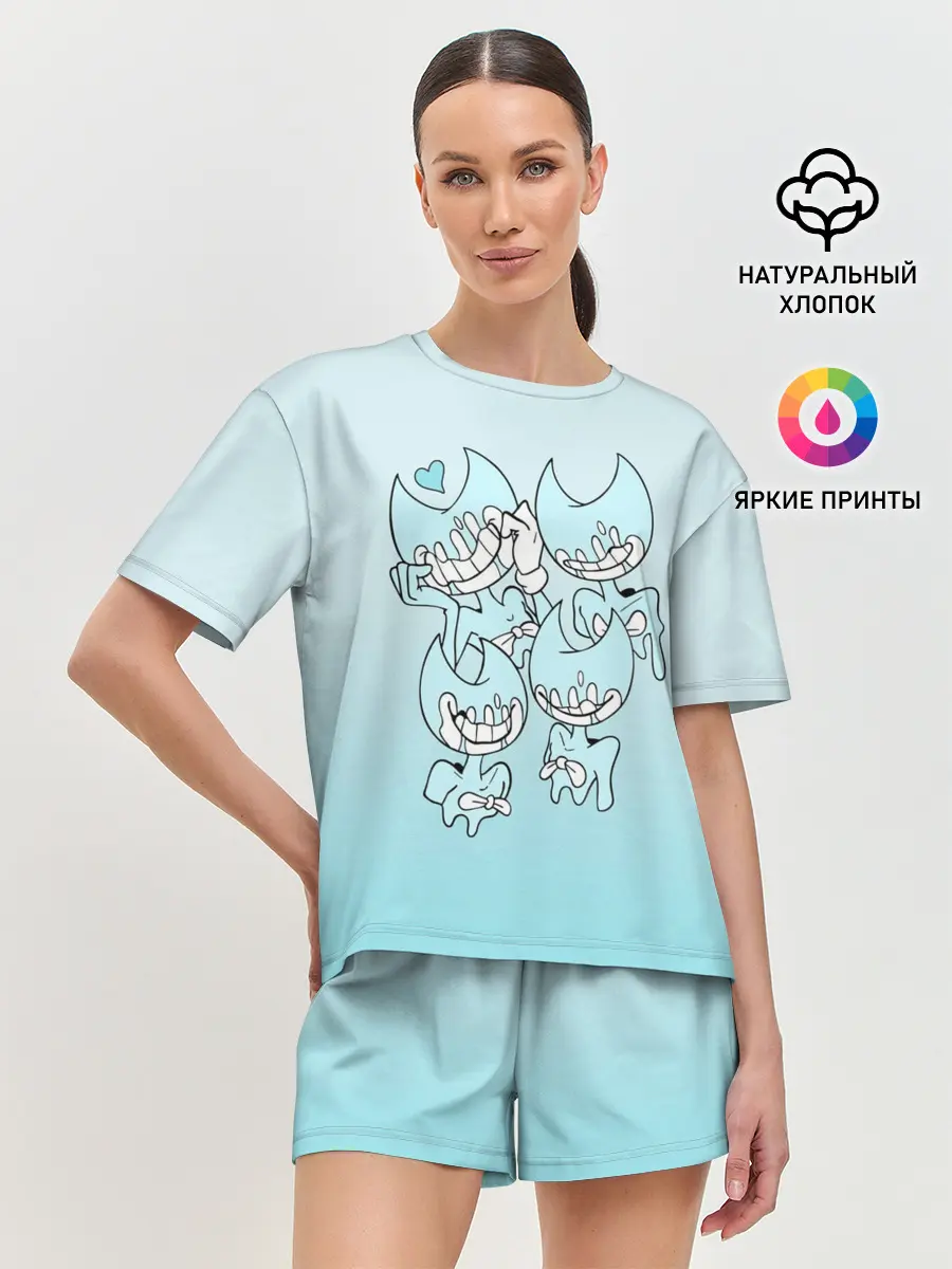 Женская пижама с шортами / Bendy And The Ink Machine