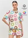 Женская пижама с шортами / Пончики / Donuts