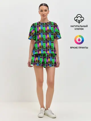 Женская пижама с шортами / Рокер