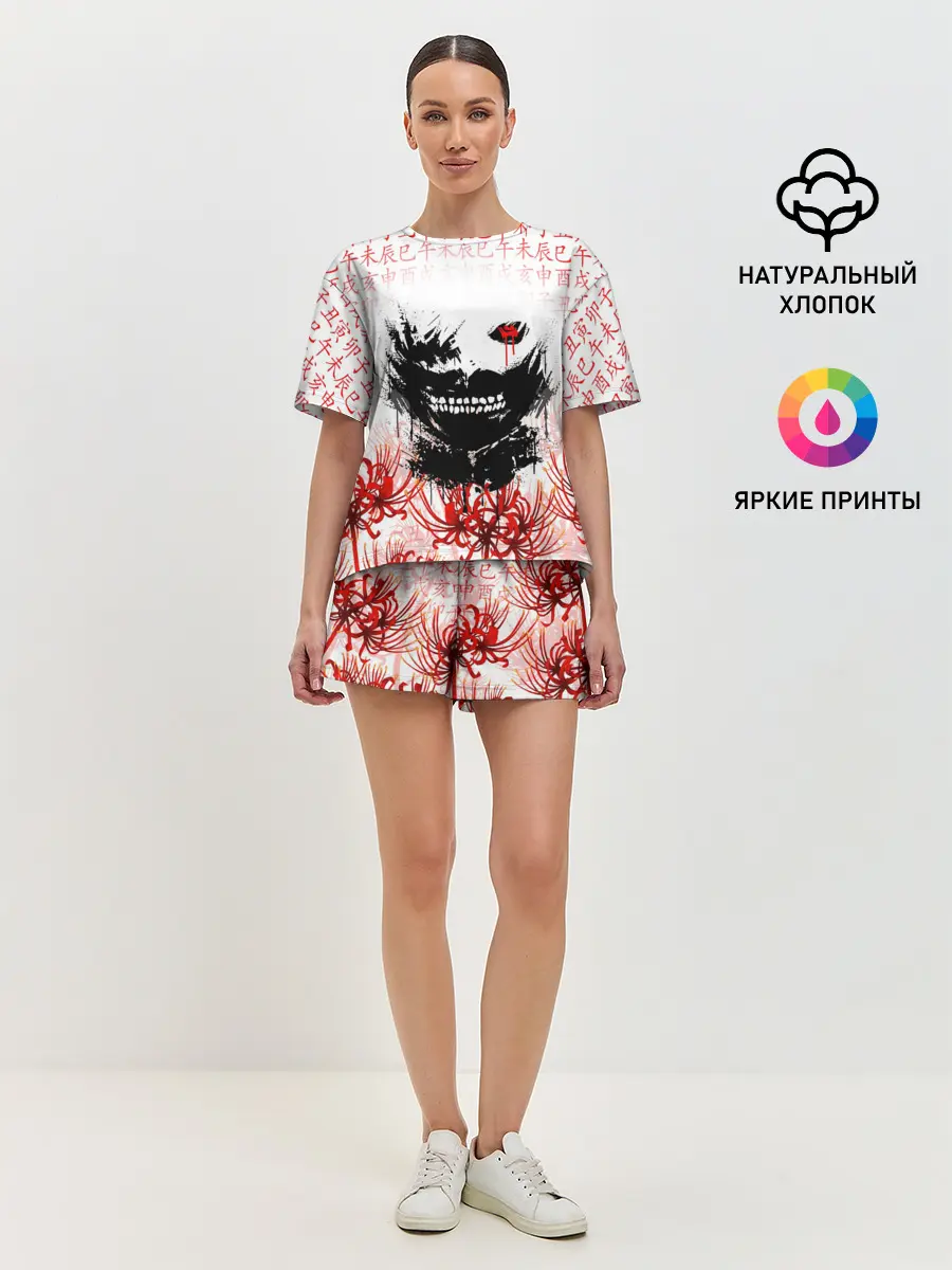 Женская пижама с шортами / Kaneki Ken face