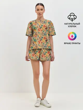 Женская пижама с шортами / Музыка
