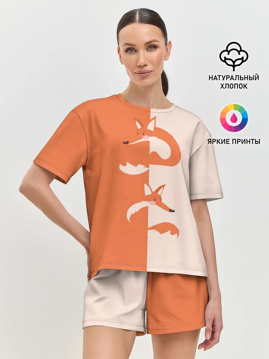 Женская пижама с шортами / Лисичка-сестричка