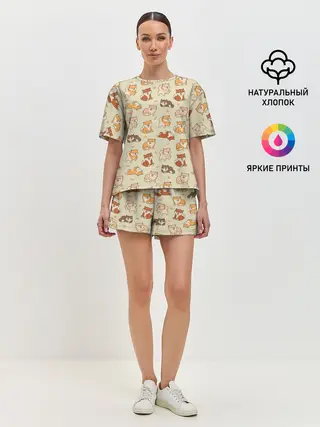 Женская пижама с шортами / Шиба-Ину