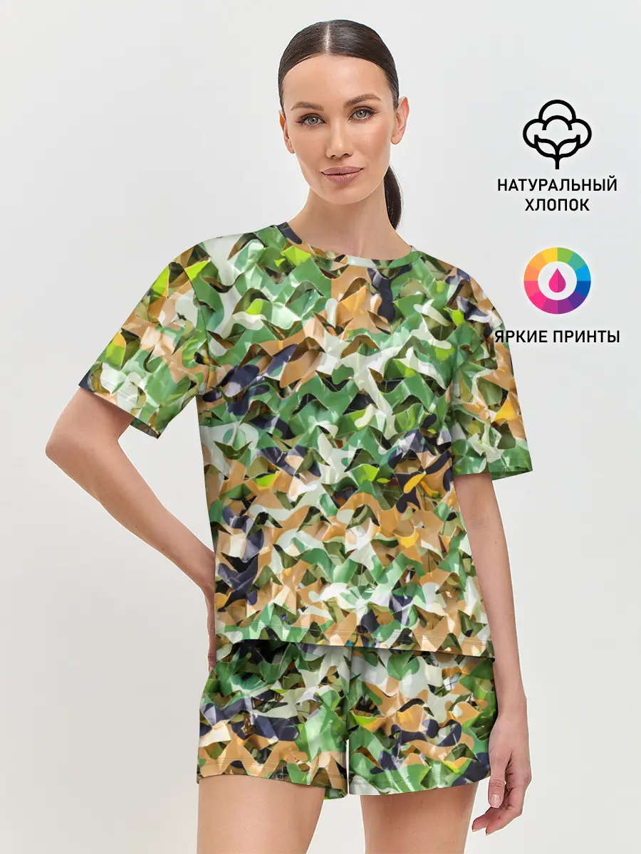 Женская пижама с шортами / Пейнтбол