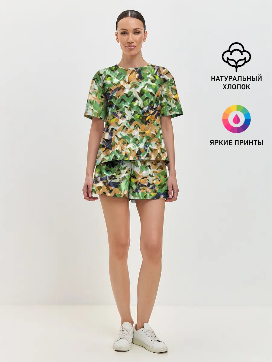 Женская пижама с шортами / Пейнтбол