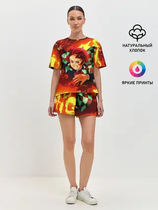 Женская пижама с шортами / КЛИНОК РАССЕКАЮЩИЙ ДЕМОНОВ