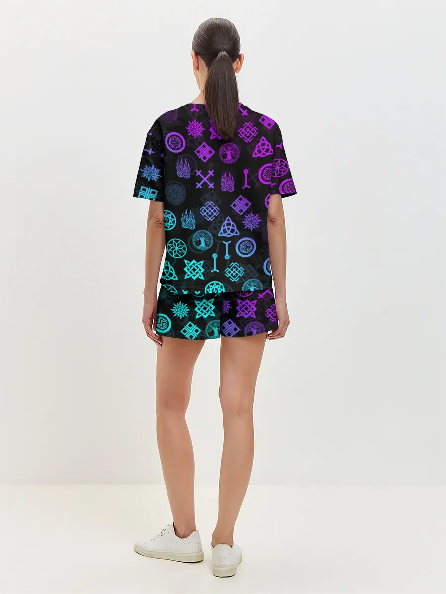 Женская пижама с шортами / СЛАВЯНСКИЕ РУНЫ | ПАТТЕРН