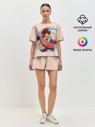 Женская пижама с шортами / Японский Карп