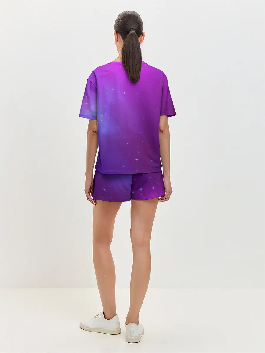 Женская пижама с шортами / Retrowave Neon Dinosaur